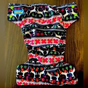 Ella Bella Bum Christmas sweater print OS pocket cloth diaper